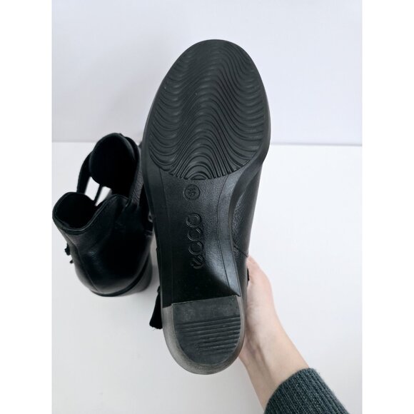 Ecco Touch 75 Double Buckle Ankle Boots Black Leather Booties Shoes 41 10 10.5 - Picture 5 of 10